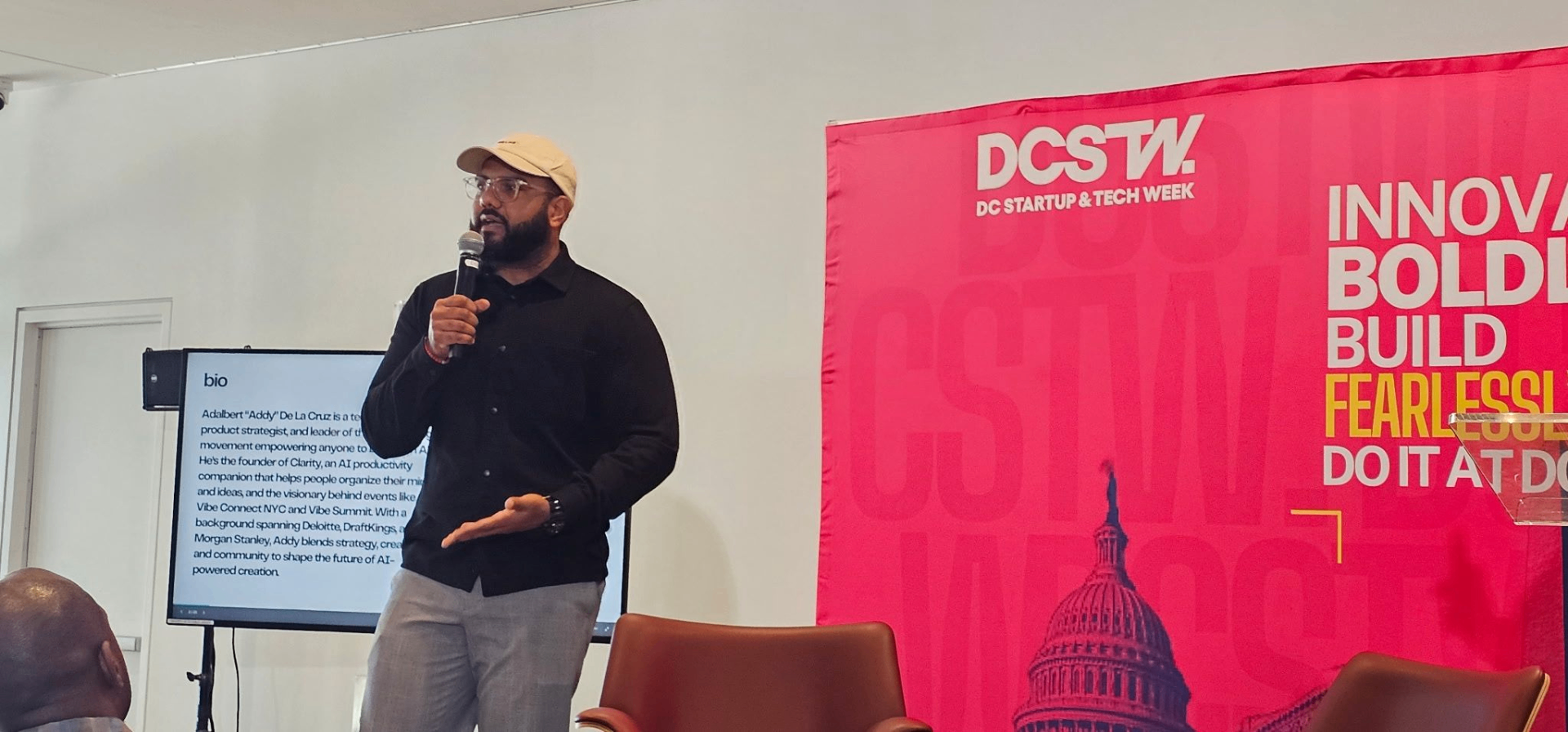 Adalbert speaking at DC Startup & Tech Week