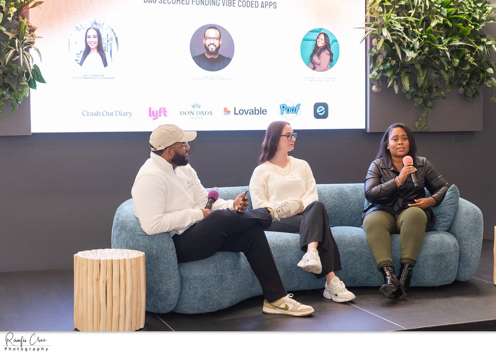 Adalbert moderating a founder panel discussion